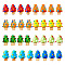 32Pcs 8 Colors Handmade Lampwork Bumpy Beads, Mushroom Charms, Mixed Color, 17.5~20x11~14.5mm, Hole: 1~1.6mm, 4pcs/color