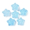 Transparent Spray Paint Glass Beads, Star with Bowknot, Sky Blue, 14x15x7mm, Hole: 1.2mm