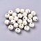Synthetic Magnesite Beads, Round, White, 10mm, Hole: 0.8mm, about 80pcs/100g