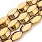 Electroplate Glass Beads Strands, Oval, Golden Plated, 17x14x6~6.5mm, Hole: 0.9~1mm, about 36~37pcs/strand, 23.82~24.80 inch(60.5~63cm)
