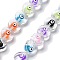 Handmade Evil Eye Lampwork Beads Strands, with Enamel, Faceted, Heart, 10~10.5x10~10.5x6.5~7mm, Hole: 0.8mm, about 35pcs/strand, 12.80 inch(32.5cm)