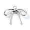 Alloy Pendant, Bowknot, Platinum, 33x20x3.5mm, Hole: 2mm