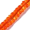 Handmade Lampwork Beads Strands, Rarrel, Tomato, 6x6mm, Hole: 1mm, about 63pcs/strand, 15.16''(38.5cm)