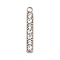 304 Stainless Steel Rhinestone Pendants, Rectangle, Stainless Steel Color, 18x3x2.5mm, Hole: 1.5mm