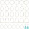 CHGCRAFT 30Pcs 5Styles Open Back Bezel Pendants Geometric Hollow Frame Rectangle Ring Charms for DIY UV Resin Pressed Flower Jewelry Making