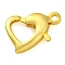 Brass Lobster Claw Clasps, Long-Lasting Plated, Lead Free & Cadmium Free, Heart, Golden, 13x9x3mm, Hole: 1.4mm
