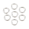 Brass Closed Jump Rings, Round, Platinum, 21 Gauge, 4x0.7mm, Inner Diameter: 2.5mm, about 50pcs/set