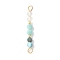 Faceted Round Natural Quartz Crystal & Amazonite & Apatite Beaded Connector Charms, with Brass and 304 Stainless Steel Findings, Golden, 26.5x3.5mm, Hole: 1.8mm