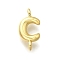 Brass Connector Charms, Lead Free & Cadmium Free, Long-Lasting Plated, Rack Plating, Real 18K Gold Plated, Letter C, 12.5x6x2.5mm, Hole: 1.2mm