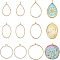 30Pcs 6 Styles Alloy Open Back Bezel Pendants, for DIY UV Resin, Epoxy Resin, Pressed Flower Jewelry, Mixed Shapes, Golden, 38x25x5mm, Hole: 1.8mm, 5Pcs/Style