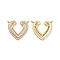 Brass Pave Clear Cubic Zirconia Pendants, Heart Charms, Real 18K Gold Plated, 20x22x2.5mm, Hole: 1.6mm