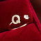Brass Micro Pave Cubic Zirconia Cuff Rings, Letter Q, 12x8mm