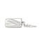 Brass Box Clasps, Rectangle, Platinum, 28~29x7.5x6mm, Hole: 1.4mm and 1.2mm