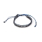 Polyster Braided Bead Bracelets, Bohemia Bracelets, Adjustable Bracelet, Marine Blue, Inner Diameter: 2-3/8 inch(6cm), 1Pc/Bag