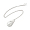 Natural Howlite Cone Pointed Dowsing Pendulums, with Silver Plated Iron Curb Chains, Faceted, 210~215mm