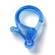 透明なプラスチック製のカニカン  ドジャーブルー  26x19x6mm  穴：2mm KY-H005-A09-2