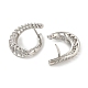 Rack Plating Brass with Cubic Zirconia Hoop Earrings for Women EJEW-G363-03P-2