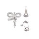 Brass Micro Pave Clear Cubic Zirconia Peg Bails Fold Over Clasps KK-S360-178-4