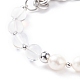 Bracelet en perles de lapis-lazuli naturel (teint) et pierre de lune synthétique et perle BJEW-TA00058-4