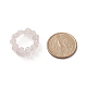 Gemma naturale e anello elasticizzato con perline intrecciate in vetro da donna RJEW-JR00546-6