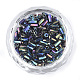 ガラスツイストビューグルビーズ  メタリックカラー  スチールブルー  4.5~5x1.5~2mm  穴：0.8mm  約450 G /袋 SEED-S018-01-2