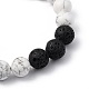 Natürliche Howlite & Lava Rock Perlen Stretch Armbänder BJEW-JB05414-05-2