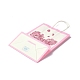 長方形の紙の包装袋  ハンドル付き  ギフトバッグやショッピングバッグ用  バレンタインデーのテーマ  ピンク  14.9x8.1x21cm CARB-B002-09H-3
