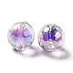 Perles acryliques irisées arc-en-ciel à placage uv bicolore TACR-D010-03B-07-3