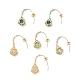 3 Paar baumelnde Ohrringe mit zweifarbigen Strass- und Glasperlenblumen EJEW-MZ00097-1