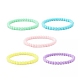 Bracciale elasticizzato con perline rotonde in acrilico color caramello per donna BJEW-JB08052-1