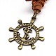 Retro Unisex Adjustable Leather Cord Alloy Helm with Anchor Pendant Necklaces NJEW-L052-33AB-2