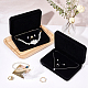 FINGERINSPIRE 2 pcs Black Velvet Jewelry Set Box Rectangle 6.7x4.9x1.3 inch Tray Travel Jewelry Organizer Jewelry Gift Box for Bracelet Necklace Earring Ring Luxury Jewellery Storage Box VBOX-WH0011-08A-4