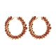 Orecchini a cerchio con perline in agata naturale EJEW-JE04847-2