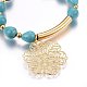 Synthetic Turquoise Stretch Charms Bracelets BJEW-O168-11G-2