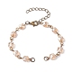 Realizzazione di braccialetti con catena a maglie quadrate con perline di vetro sfaccettato AJEW-JB01150-49-1