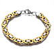 201 Stainless Steel Byzantine Chain Bracelet for Men Women BJEW-S057-88A-1