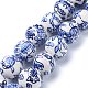 Hebras de perlas de porcelana azul y blanco hechas a mano PORC-K002-01B-1