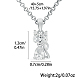 Cubic Zirconia Cat Pendant Necklaces HM3500-4