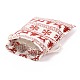クリスマステーマの綿生地布バッグ  巾着袋  クリスマスパーティースナックギフトオーナメント用  クリスマステーマの模様  14x10cm X-ABAG-H104-B12-3