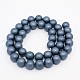 Round Shell Pearl Frosted Beads Strands BSHE-I002-6mm-17-2
