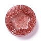 Пепельница из смолы с камнями из натуральной крошки розового кварца DJEW-F015-05F-1