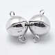 Rhodium Plated 925 Sterling Silver Magnetic Clasps STER-F037-098P-8mm-2