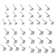 40 pièces 4 styles 202 accessoires de boucles d'oreilles à billes en acier inoxydable STAS-LS0001-13P-3