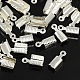 Silver Plated Brass Folding Crimp Ends for Necklaces Jewelry Findings X-EC056-S-1