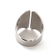 304 anillo de puño abierto ancho de acero inoxidable para hombres y mujeres RJEW-P081-03P-3