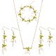 Anattasoul Ohrhänger „Blume des Lebens“ aus Kunststoff mit Perlen und Gliederkette SJEW-AN0001-19-1