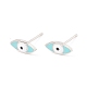 Серьги-гвоздики с эмалевым конским глазом EJEW-P201-01P-1