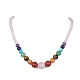 Halsketten mit abgestuften Perlen aus natürlichen gemischten Edelsteinen NJEW-JN04492-1