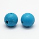 3-Hole Dyed Synthetic Turquoise Round Beads G-N0012-8mm-17B-1