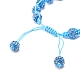 Bracelet de perles tressées en strass boule scintillante pour femme BJEW-JB07703-01-5